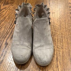 Ruffled ankle booties